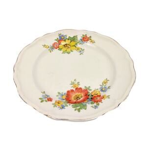 Edwin M Knowles China Co 41 3 Semi Vitreous 7 in Bread Plate Floral USA
